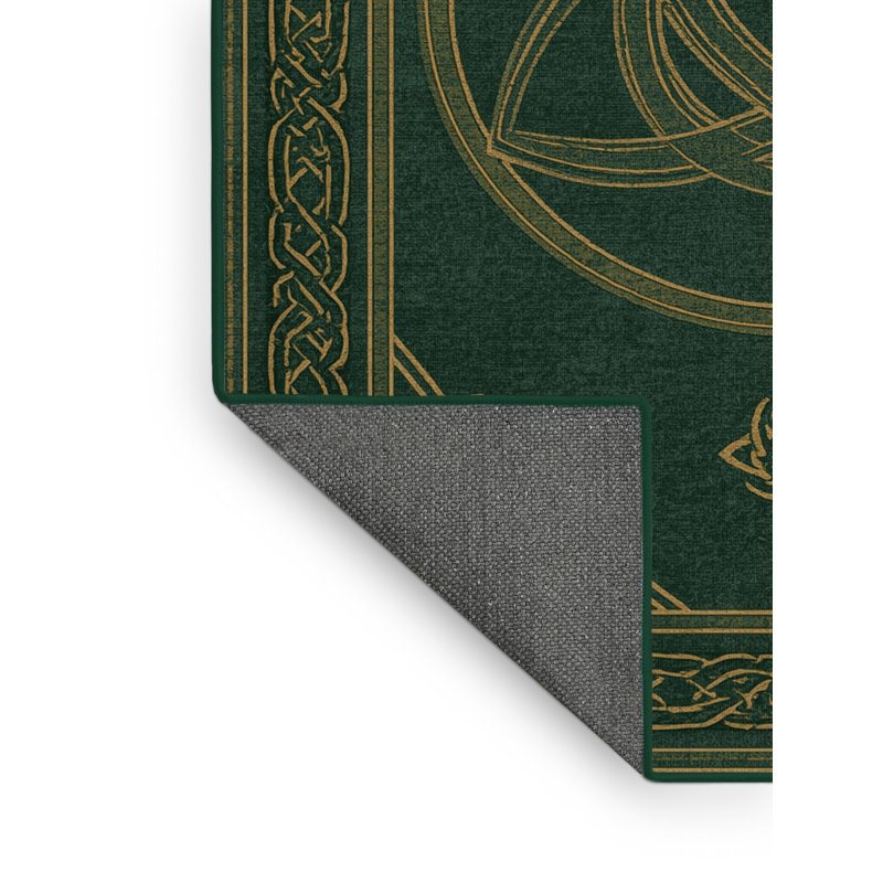 Soft Plush Fanelli St Patties Modern & Contemporary Abstract Area Rug in Green – Green Binding, 8x12