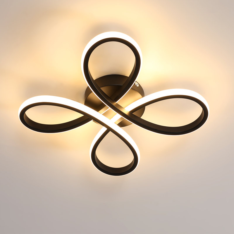 Camelia 4-Light Black LED Flush Mount, 3000K