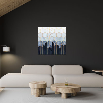 " Soft Blue Hexagons " by Elisabeth Fredriksson