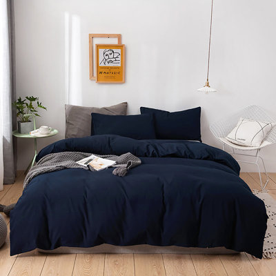 Solid Color Comforter Dark Color 3 PCs Bedding Set Deep Color Bed Comforter Set