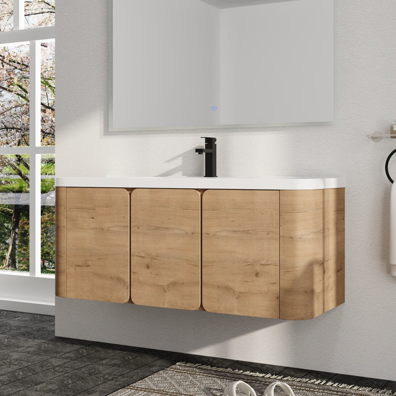 Ensemble de meuble-lavabo simple 48 po avec plateau en résine Warnor, ensemble de meuble-lavabo simple 48 po avec lavabo en résine