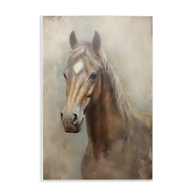 Brown Horse Visage Wall Plaque Art by Petal Prints Design