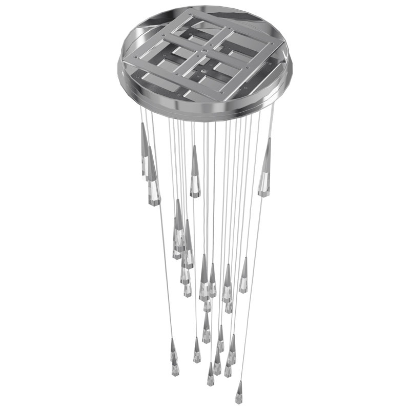 Lustre à niveaux unique / remarquable à 25 lumières Avalon, Chrome poli