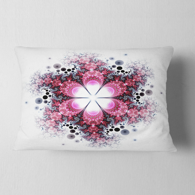Motif de fleur violette fractale - coussin imprimé abstrait