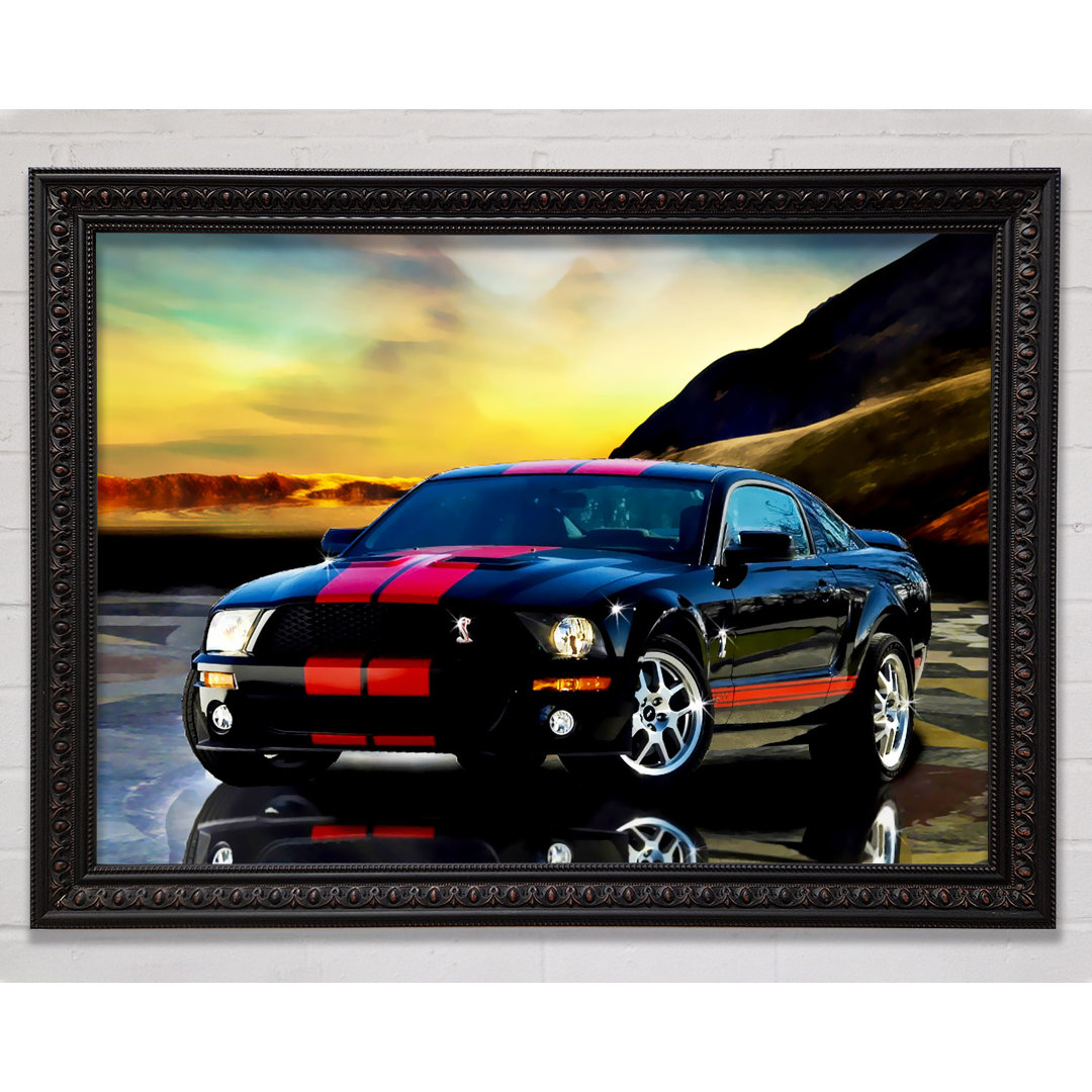 Shelby Mustang Red Stripes - Einzelner Bilderrahmen Kunstdrucke