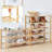 Modern 6-Tier Bamboo Shoe Rack, Space Saving, Waterproof, Stackable, Foldable Design
