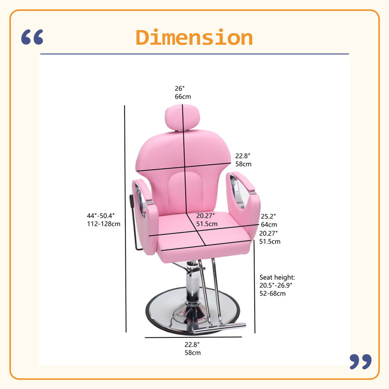 Fauteuil de coiffeur Barber, Rose