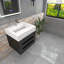 Finition du meuble-lavabo mural simple 24 po Jessica: noir lustré-72495715