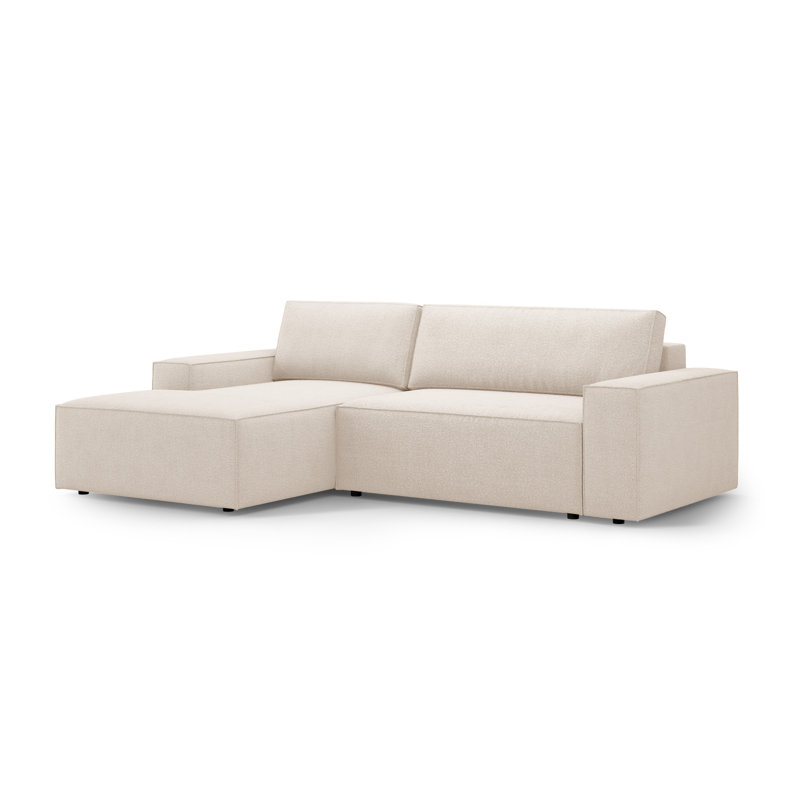 Alisbha 3 Seater Boucle Sofa Bed, Beige, Left Hand Facing