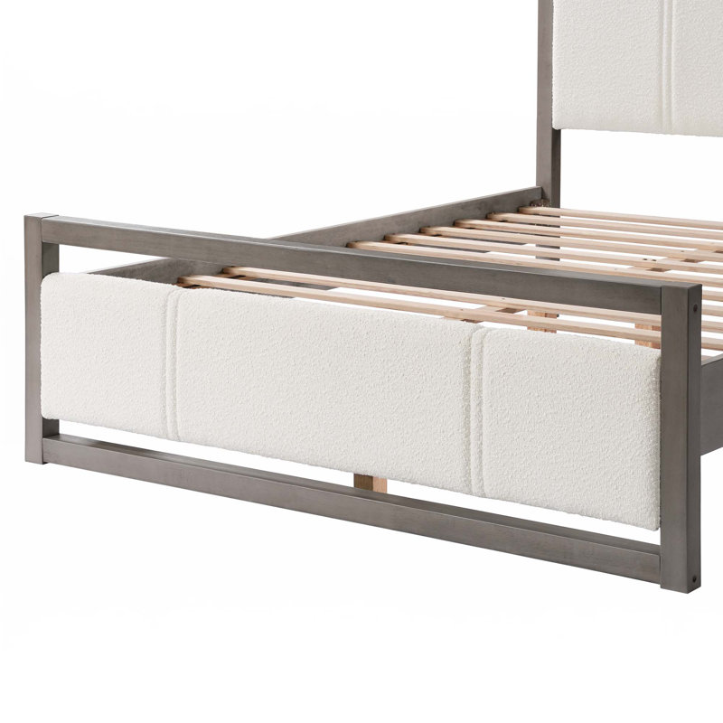 Lit plateforme en tissu Boucle, Grand
