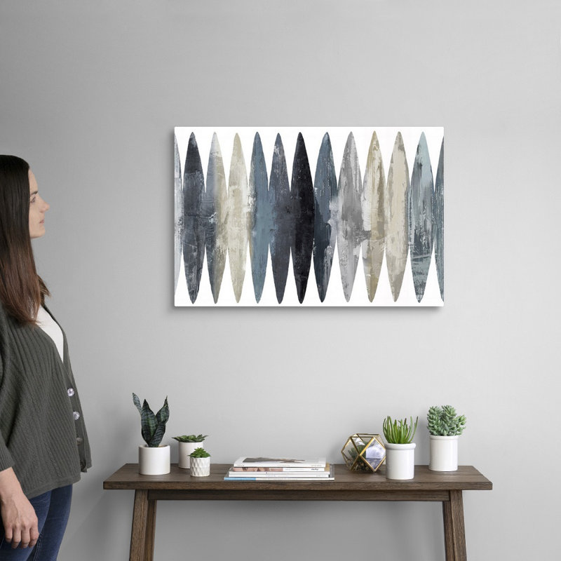 "Abstract Surfboard Gray" par David Moore - reproduction d'art sur toile, Toile tendue, H 20 po x l 30 po, No Frame