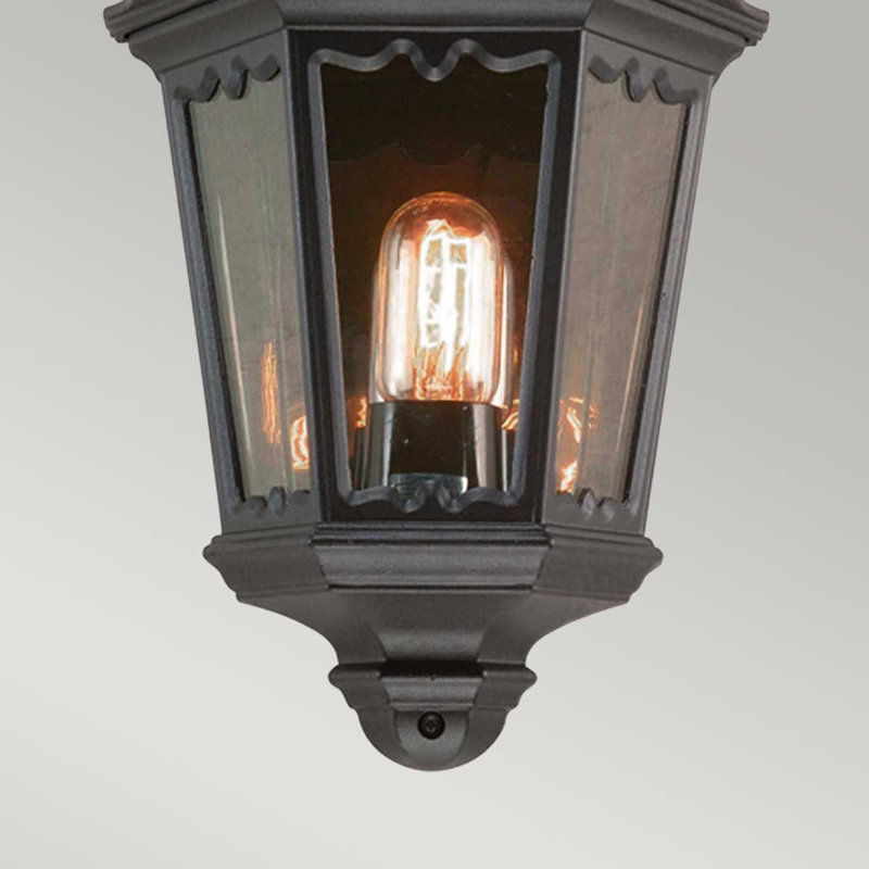 Delora Black Outdoor Wall Lantern, PIR Sensor: Yes
