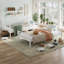 Lit superposé robuste en métal avec barrières de sécurité et échelle, cadre de lit superposé rond en acier de style industriel pour chambre à coucher, sans sommier-1414453081-1414453082