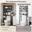 Rangement au-dessus de la toilette en bois autoportant avec tablette-1471566527