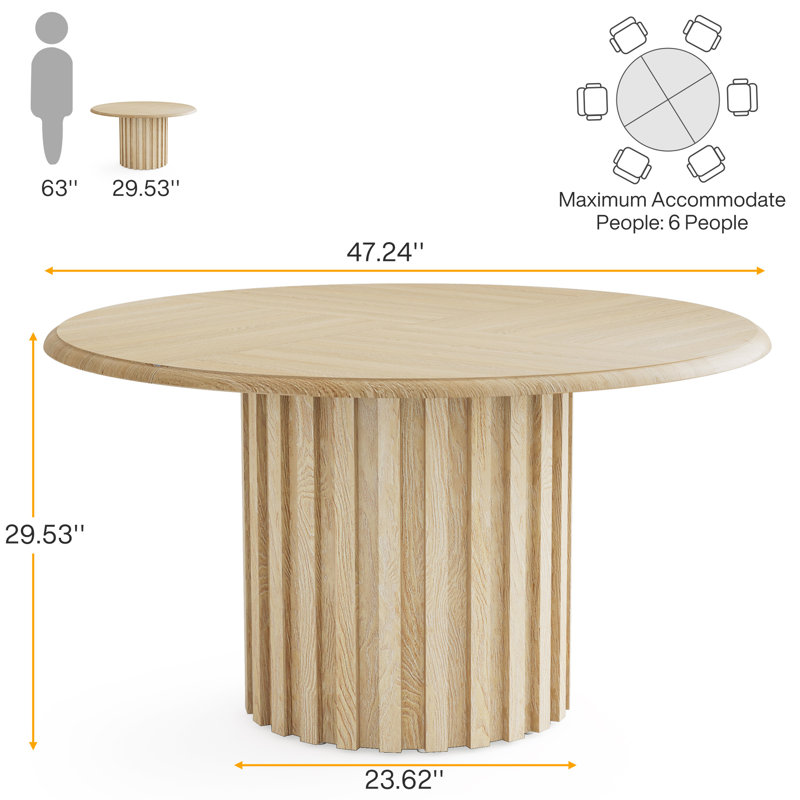 Round Dining Table, Brown