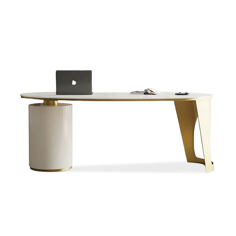 Bureau de direction avec tiroirs Gold, Doré, Retour à gauche, H 28,74 po x l 70,87 po x P 27,56 po