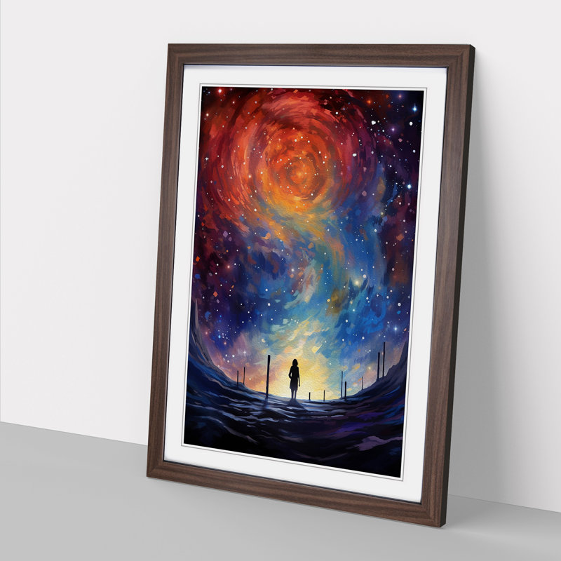Single Picture Frame Print on Wood, Walnut Framed, 34cm H x 25cm W