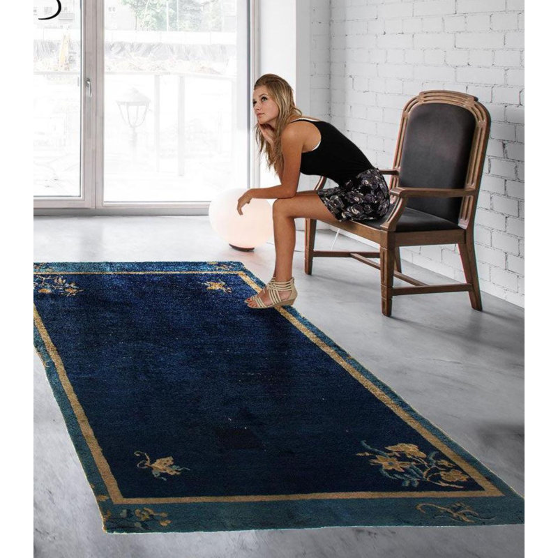 Oriental Area Rug in Blue