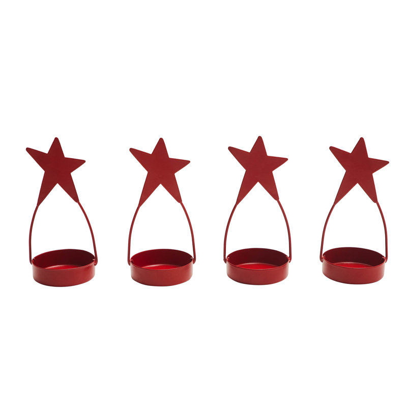 Ensemble de 4 bougies chauffe-plat Festive Finds, Rouge campagnard