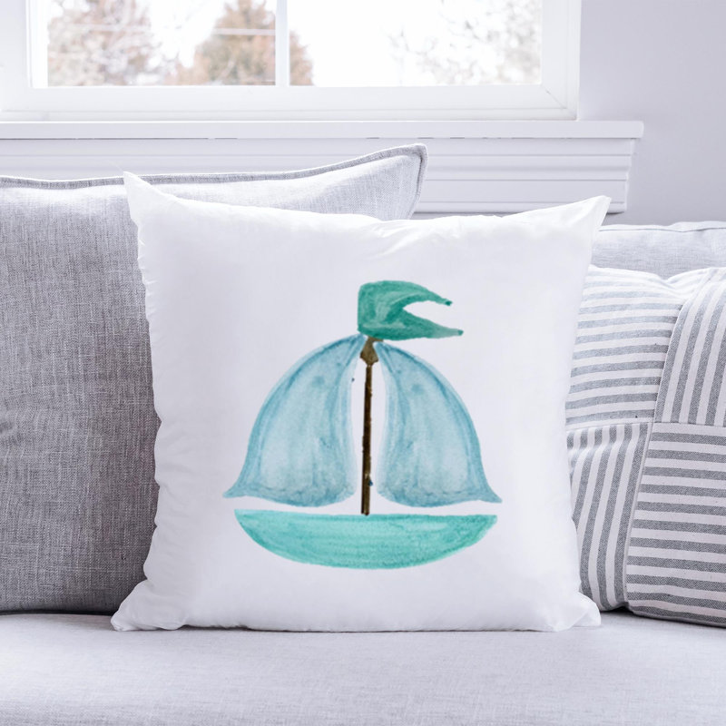 Nautical Sea Life_543 - Throw Pillow Insert Included, H 14 po x l 14 po