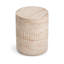 Table d'appoint d'extérieur cylindrique en béton aspect travertin beige