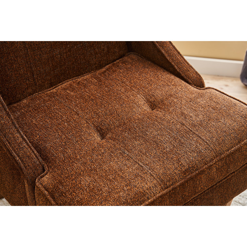 Fauteuil à oreilles, Mélange de polyester brun Nampreet