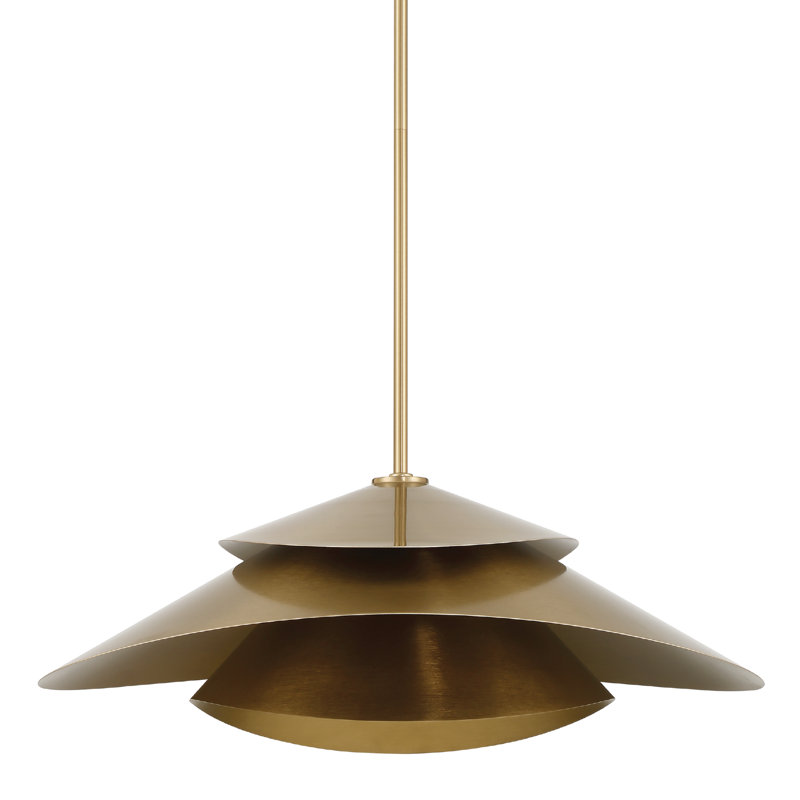 Hunter Hiro 1 Light Extra Large Pendant Ceiling Light Fixture, Gold, 65.75"