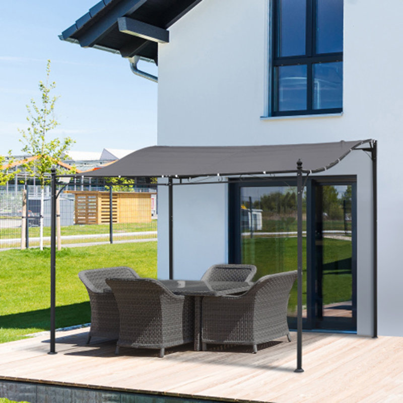 Poolside Pergola – Stylish & Functional, Gray, 98.5" H x 117" W x 117" D