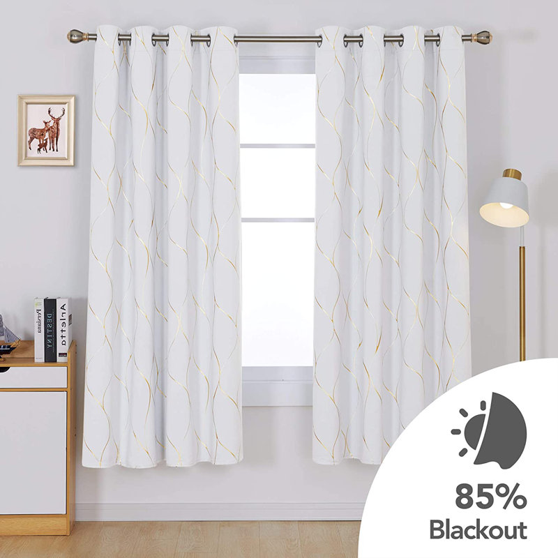 Valmar Blackout Curtain Pair, Width 168 x Drop 183cm, Greyish White