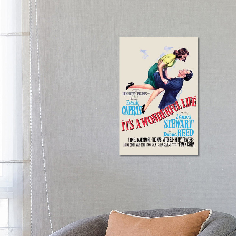 «It's a Wonderful Life» - Publicité imprimée, Toile tendue, Aucun mat, H 26 po x l 18 po x 1,5 po