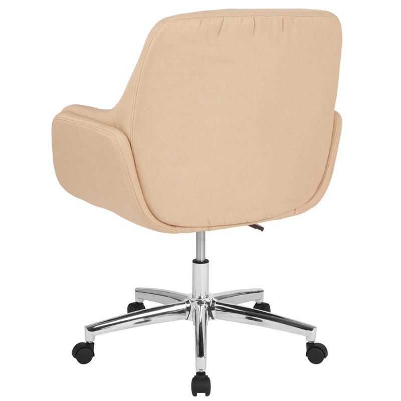 LÃ¼ders Home and Office Upholstered Mid-Back Molded Frame Office Chair, Beige
