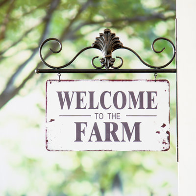 Enseigne d'extérieur en métal Allana-Jo, Welcome To Our Farm