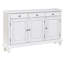 55.5 in. White Solid Wood 3 Drawer 3 Door Sideboard_Buffet Table-1086834129