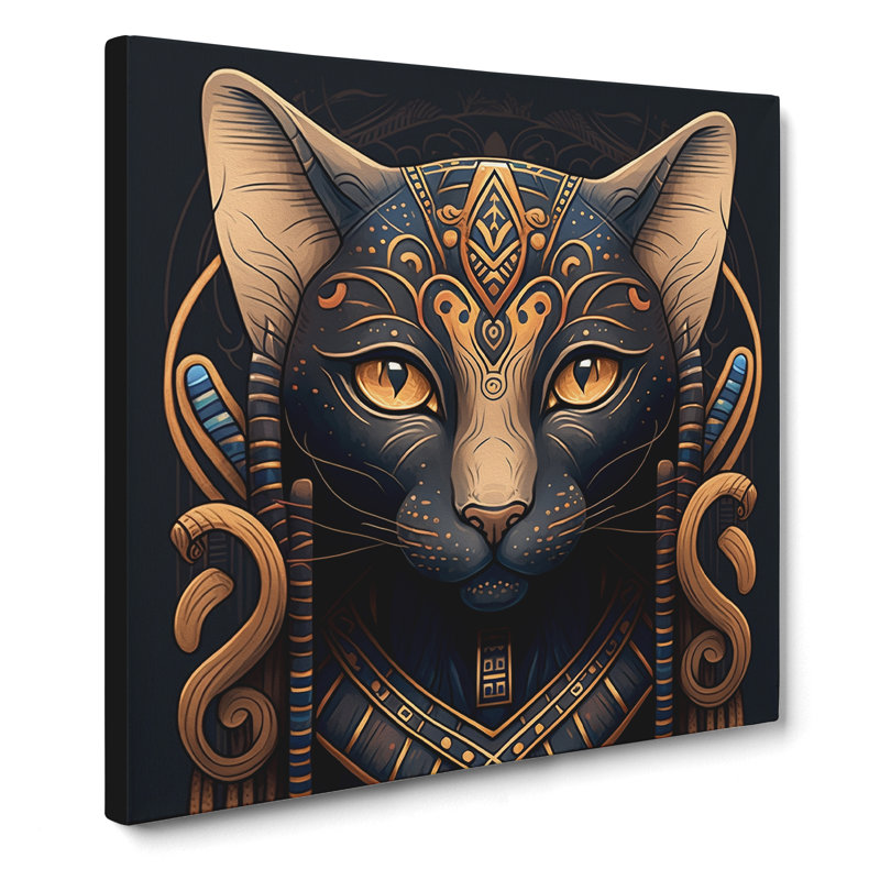Egyptian Cat Neo-Traditional - Wrapped Canvas, 35cm H x 35cm W x 3cm D
