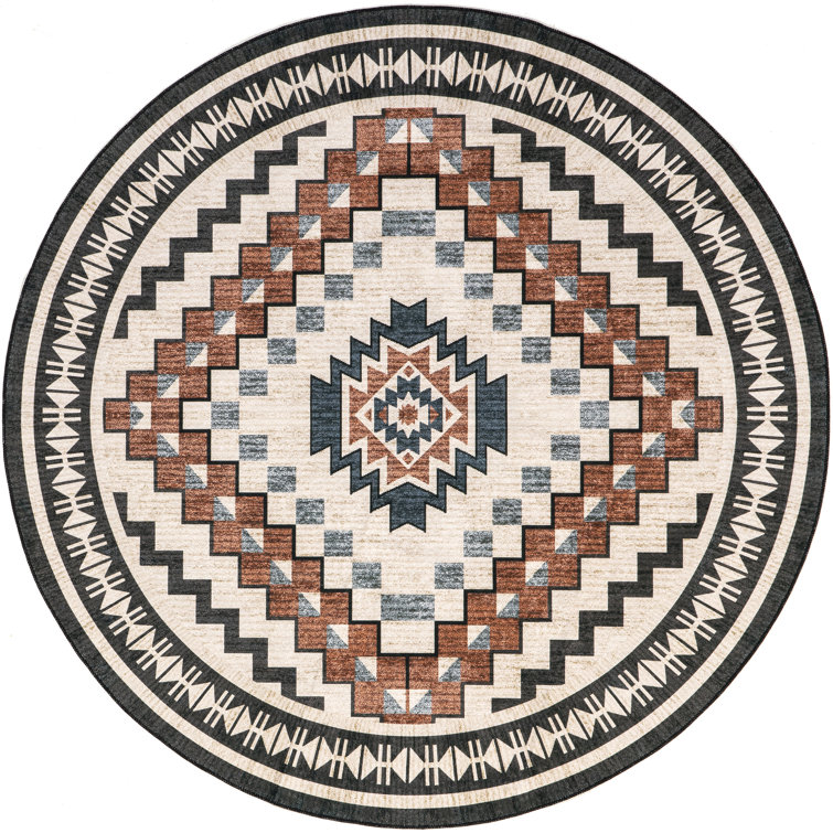 Leighton SpinClean Machine Washable Southwestern Medallion Area Rug