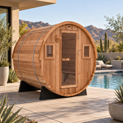 6 - Person Outdoor Traditional Steam Sauna in Hemlock