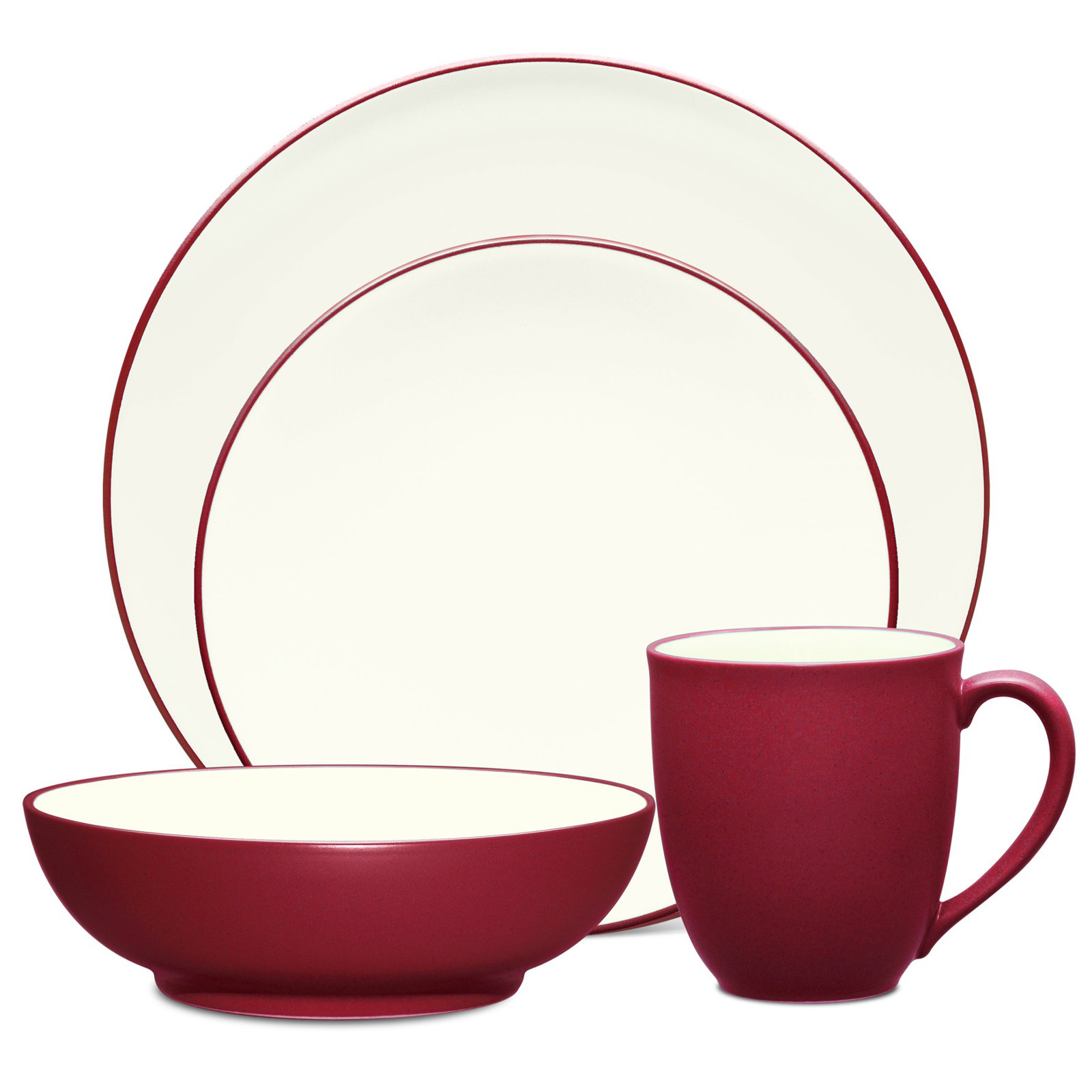 Colorwave Stoneware Dinnerware Set - Service for 1, Raspberry