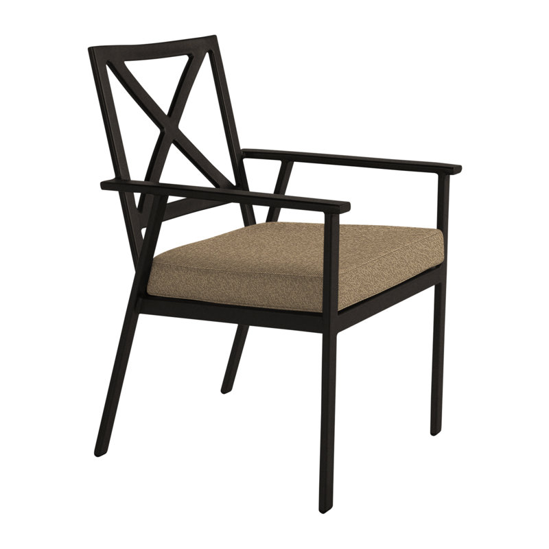 Marin Outdoor Dining Armchair, Carbon Black, Sash Denim