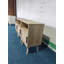Rattan Nightstand, Side Table With Door Open Shelf, Accent Bedside End Table With Solid Wood Legs