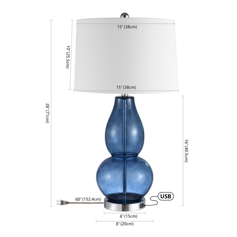 Ensemble de lampes de table Vesel bleu marine avec USB
