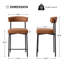 Ensemble de 3 tabourets de bar bruns modernes en similicuir avec dossier incurvé, tabouret de bar à hauteur de comptoir pour îlot de cuisine-1587859591-1587859589