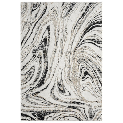 Marble Abstract Swirl Area Rug
