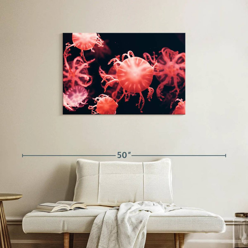 Brampt Red Jellyfish, 24" H x 36" W