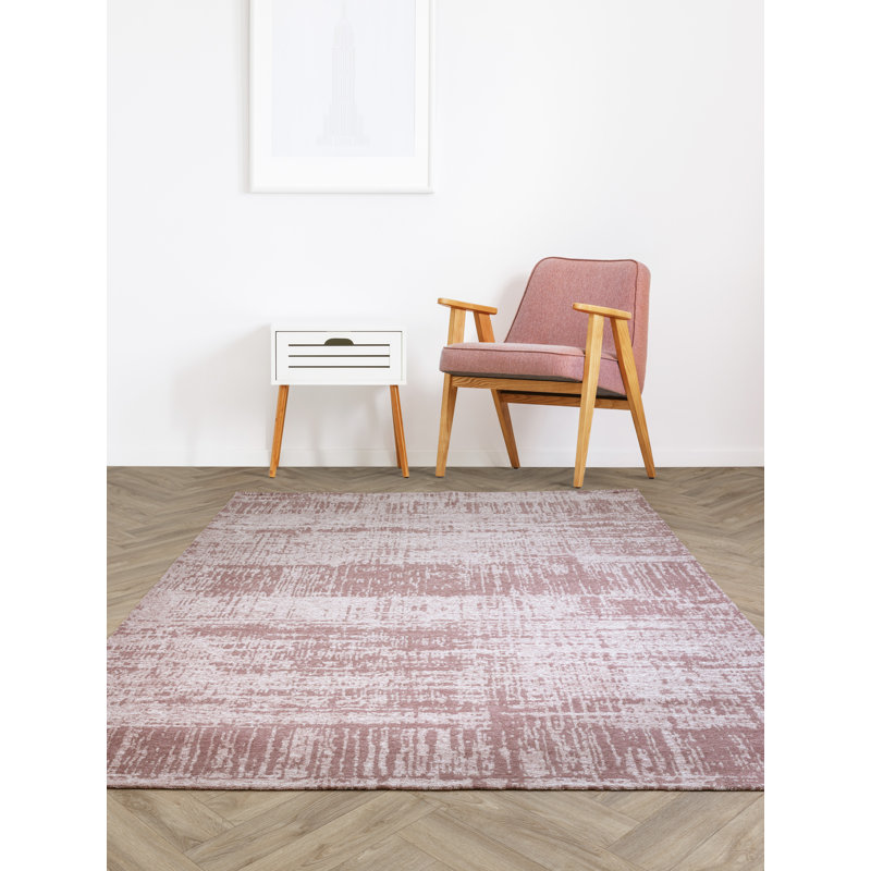 Alainah Abstract Flatweave Pink Area Rug, Rectangle 120 x 170cm