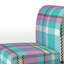 Fauteuil de chambre rembourré multicolore à motif tartan à carreaux