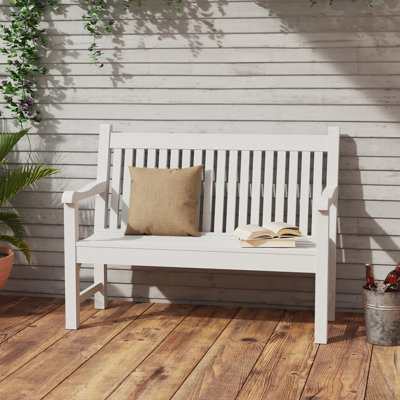 All-Weather Outdoor Bench – Weatherproof  Poly Lumber Garden Seating for Balcony Porch & Park, Fade-Resistant Patio Furniture with 700 Lbs Weight Capacity,White