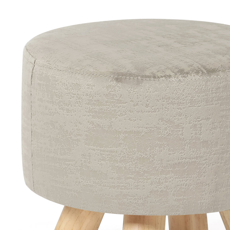 Cenka Upholstered Ottoman, Mint Gray Polyester