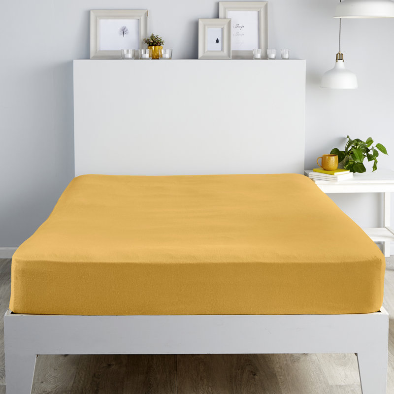 Brushed Bedding Flannel Fitted Sheet, Charcoal, Double (4'6)