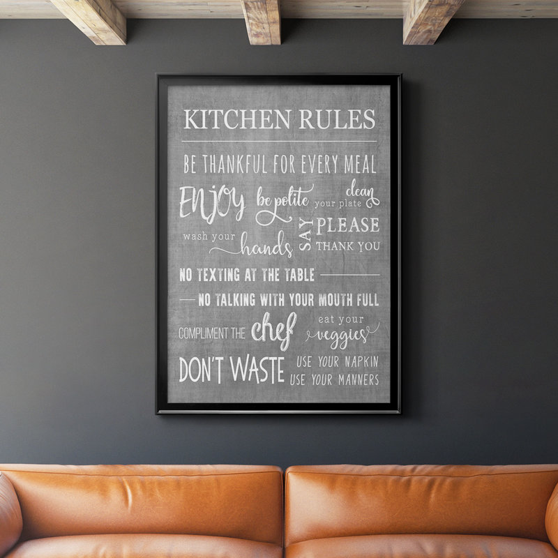 «Neutral Kitchen Rules», reproduction encadrée de qualité supérieure - prête à être suspendue, H 30,5 po x l 22,5 po x P 1 po