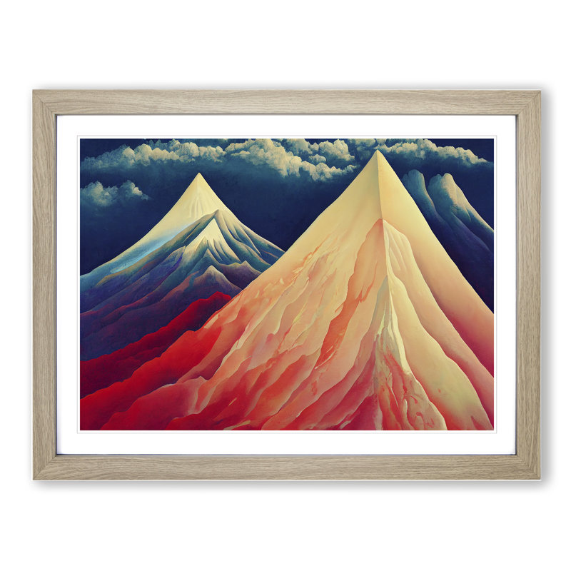 Marvellous Mountains - Single Picture Frame Print, 34cm H x 46cm W x 2cm D, Oak